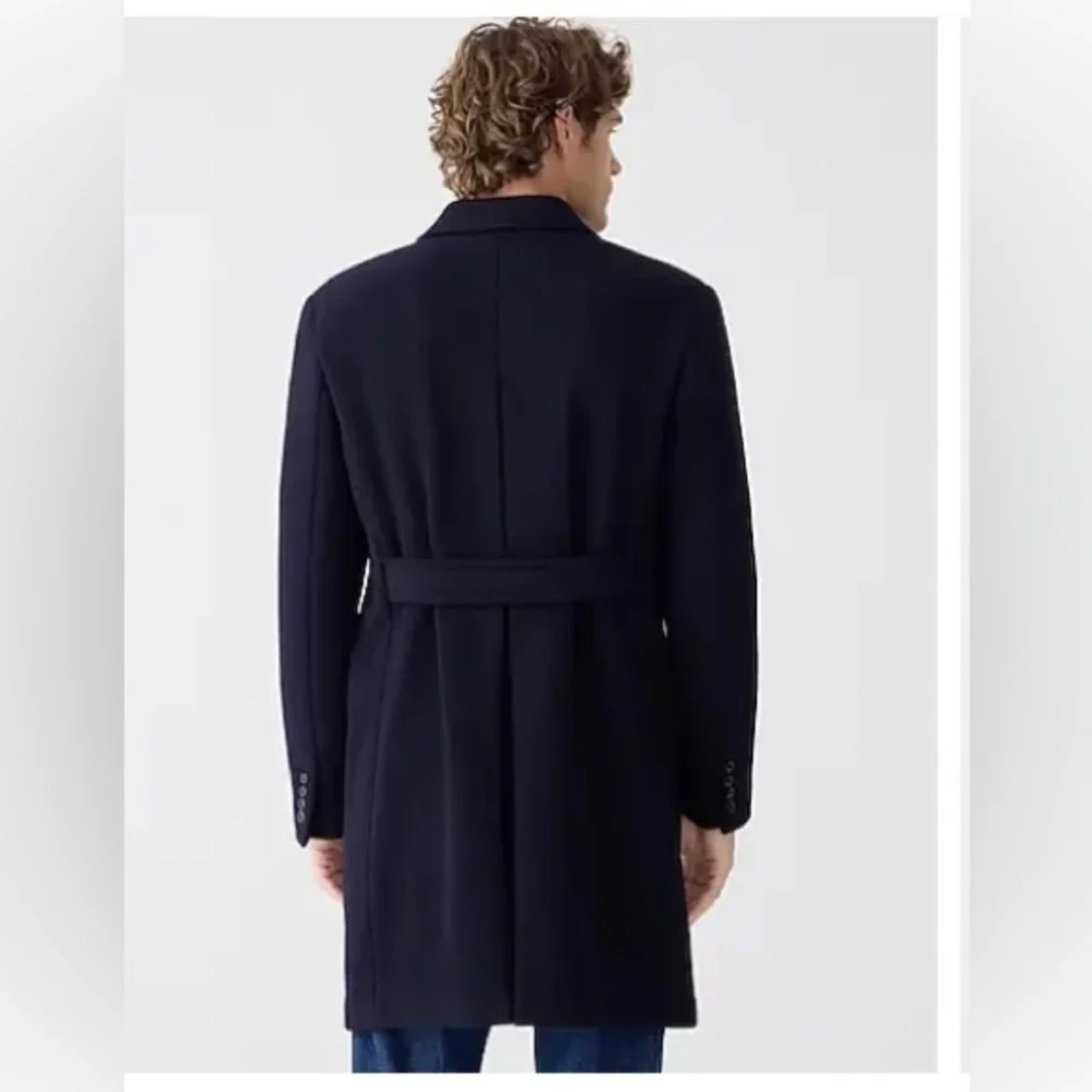 J.Crew Mens Ludlow Topcoat Heavyweight Wool Navy Size BS472